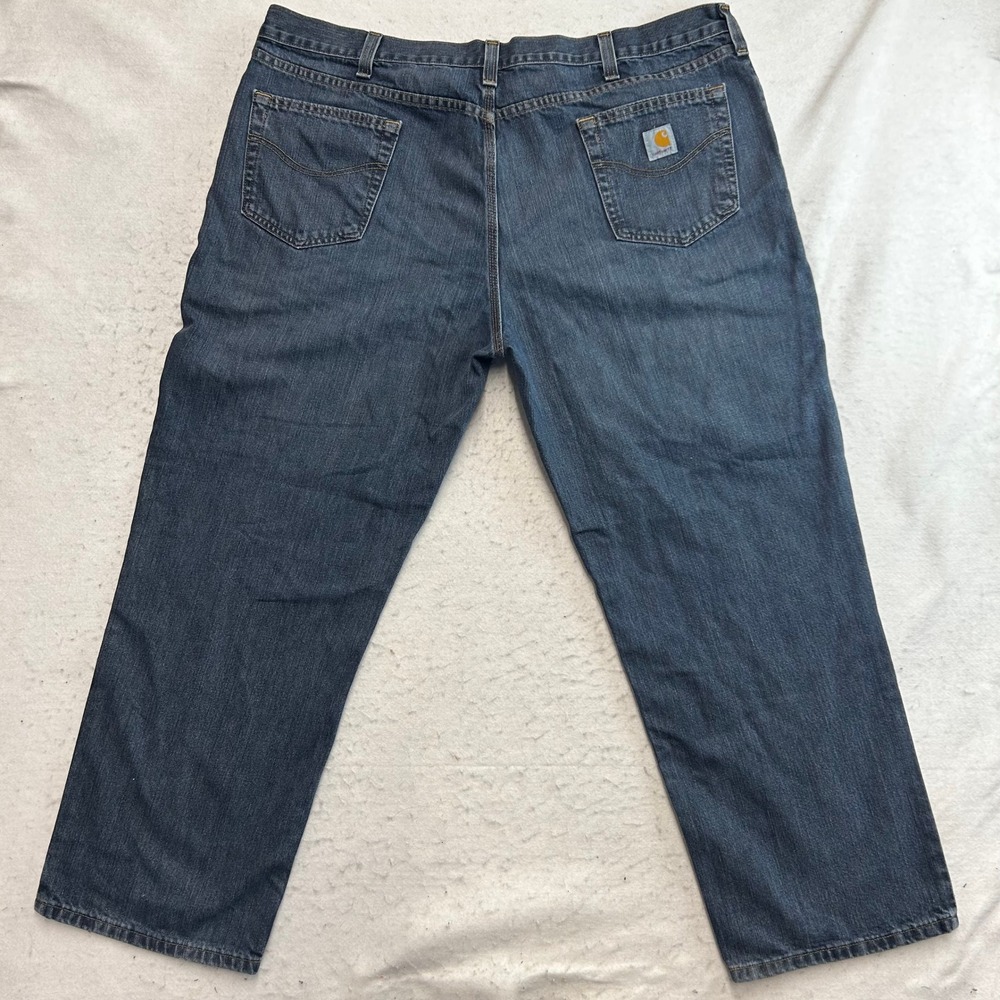 Carhartt Relaxed Fit Jeans Mens 44x30 Blue Denim Workwear Straight Leg